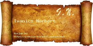 Ivanics Norbert névjegykártya