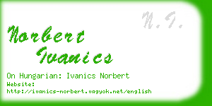 norbert ivanics business card